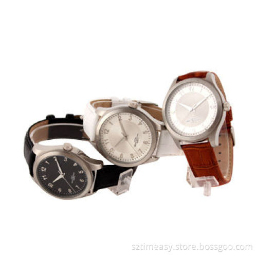 OEM Luxury Stainless Steel Watches with Leather Band
